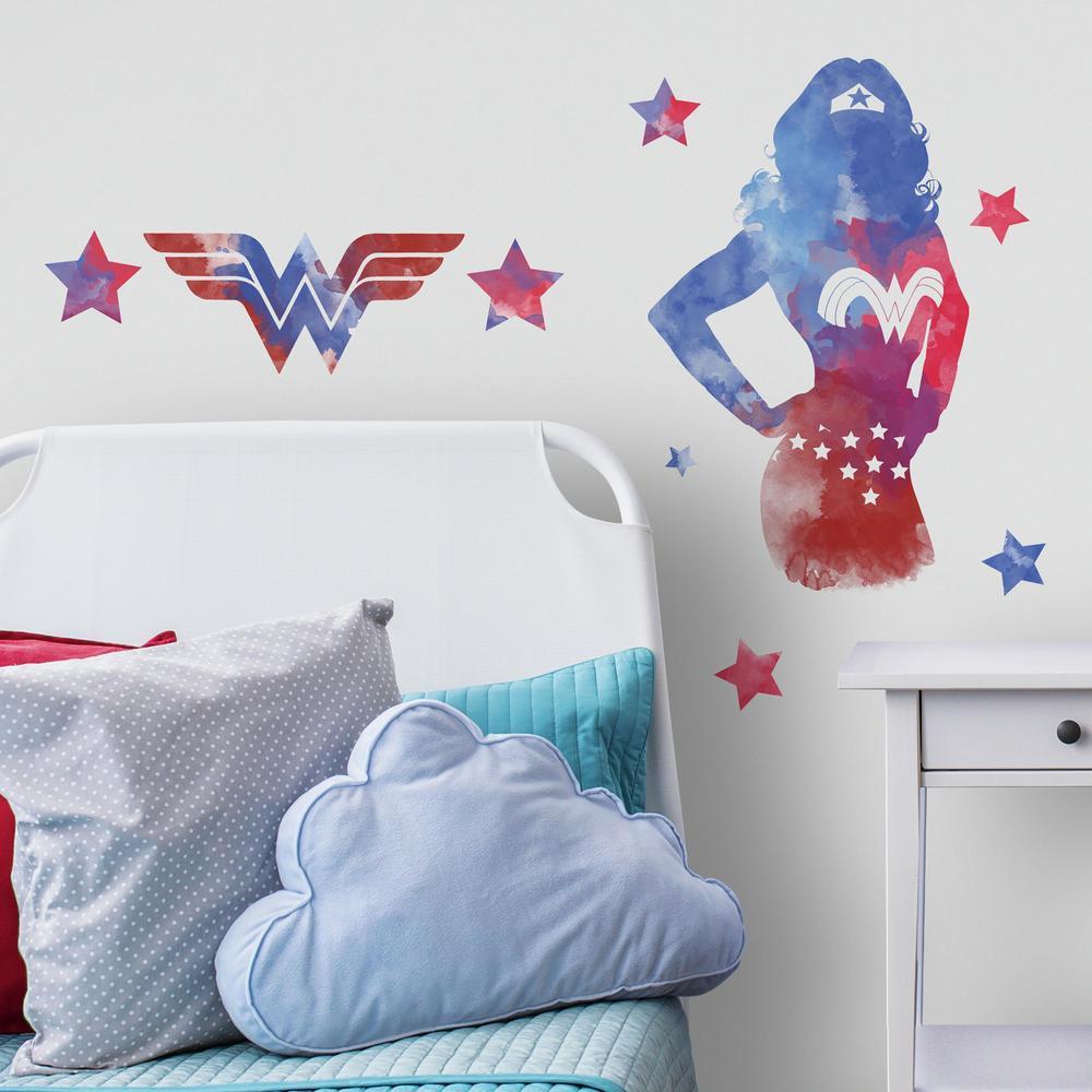 Wonder Woman Watercolor Peel and Stick Giant Wall Decals Wall Decals RoomMates   