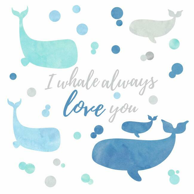 I Whale Always Love You Peel and Stick Giant Wall Decals Wall Decals RoomMates   