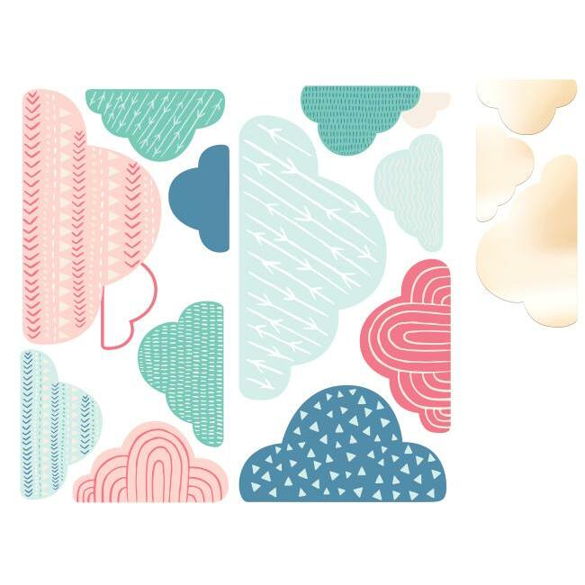 Wild and Free Cloud Peel and Stick Wall Decals with Mirrors Wall Decals RoomMates   