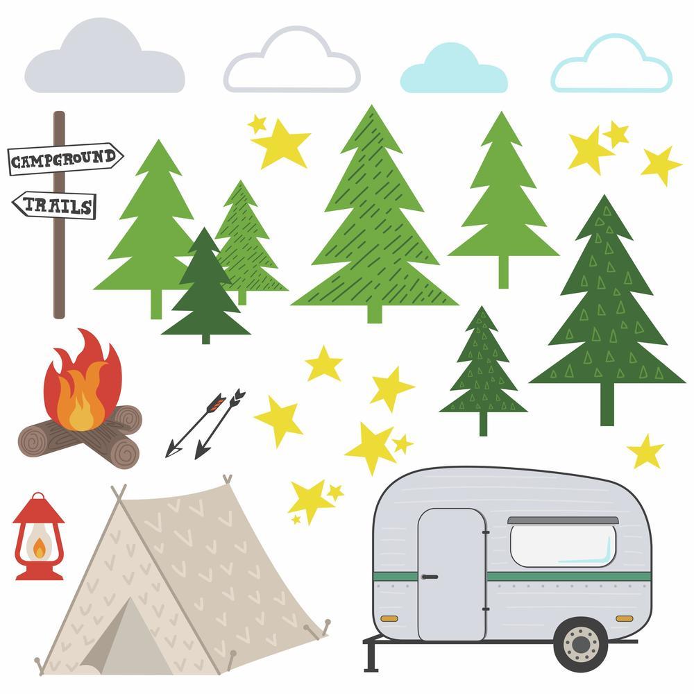 Camping Peel and Stick Wall Decals Wall Decals RoomMates   
