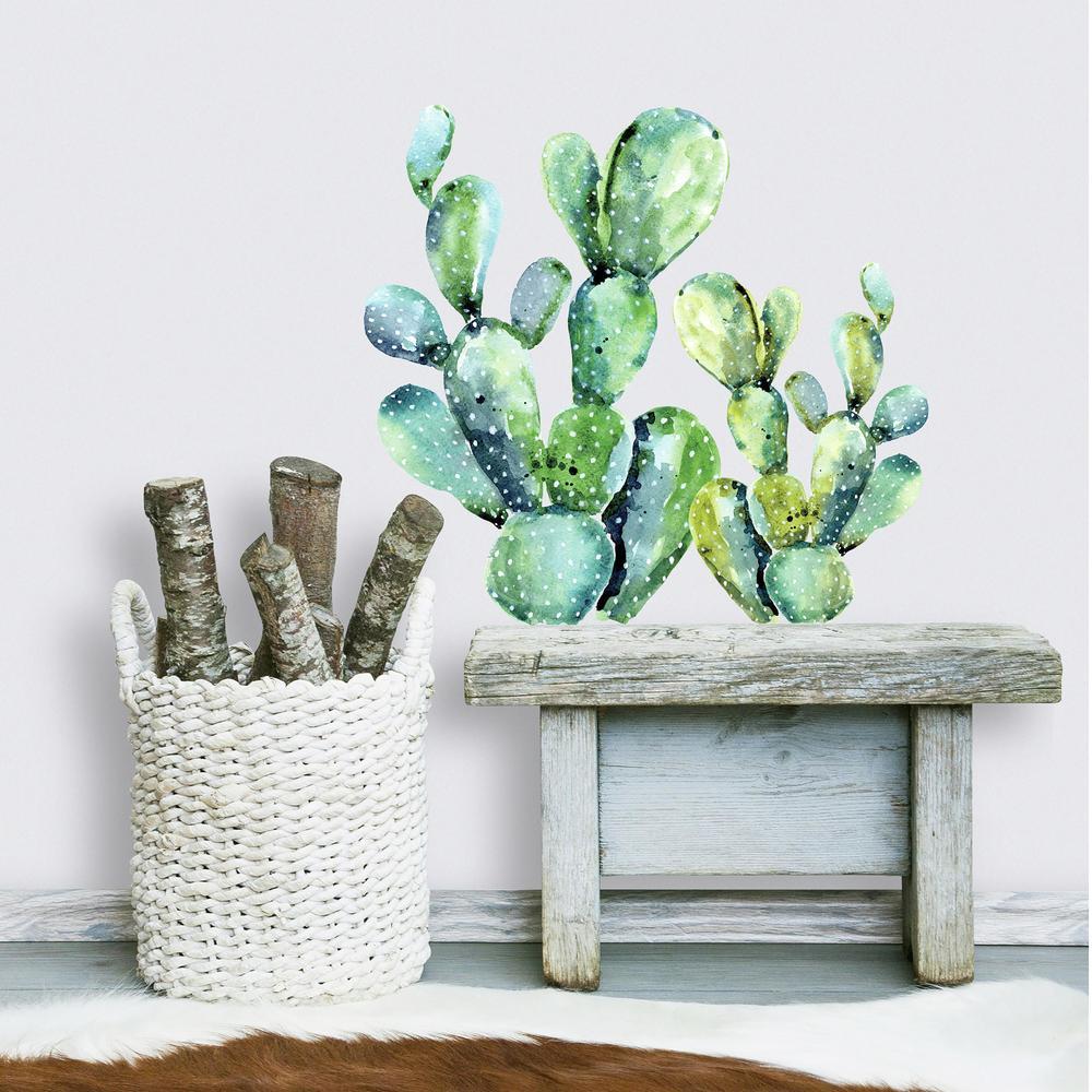 Watercolor Cactus Giant Wall Decals Wall Decals RoomMates   