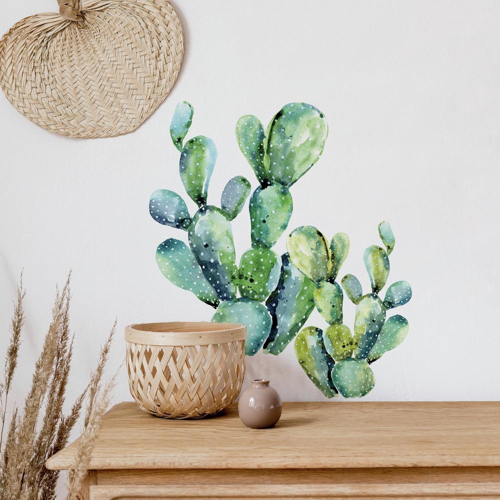 Watercolor Cactus Giant Wall Decals Wall Decals RoomMates   