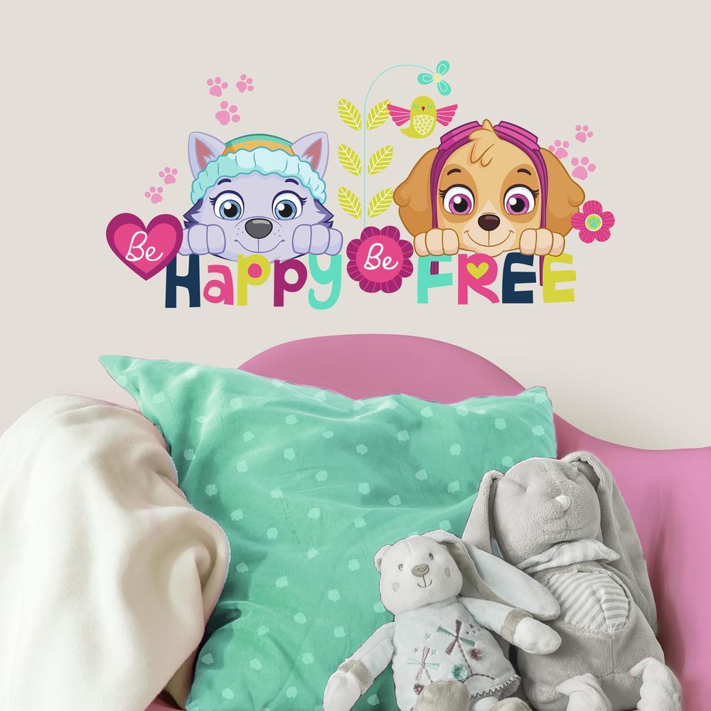Paw Patrol Skye and Everest Be Happy Wall Quote Wall Decals Wall Decals RoomMates   