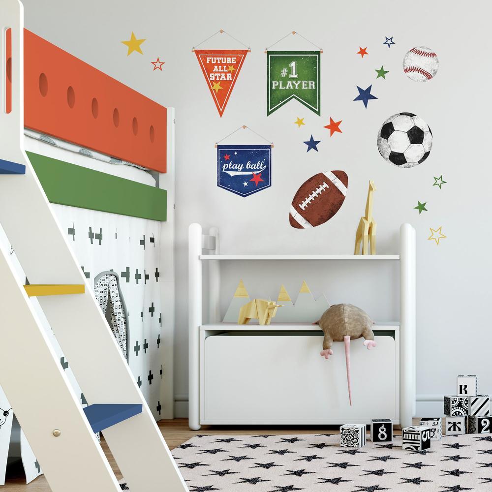Sports Balls Peel and Stick Wall Decals Wall Decals RoomMates   
