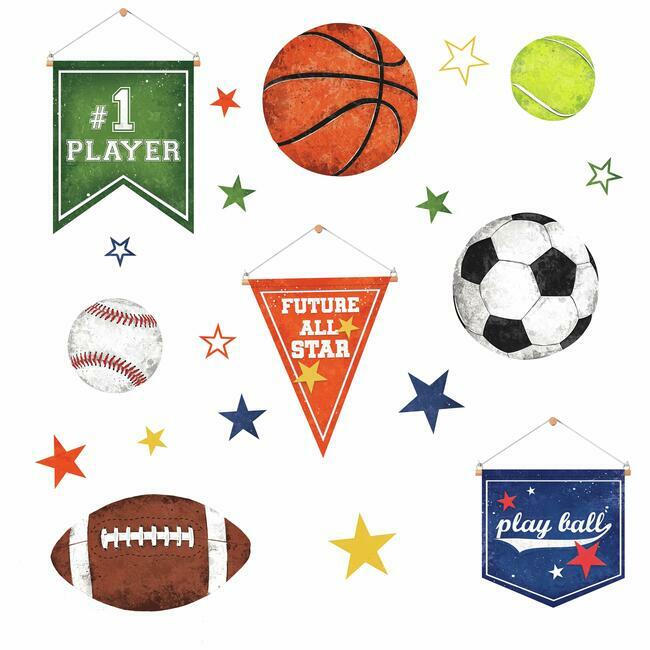 Sports Balls Peel and Stick Wall Decals Wall Decals RoomMates   