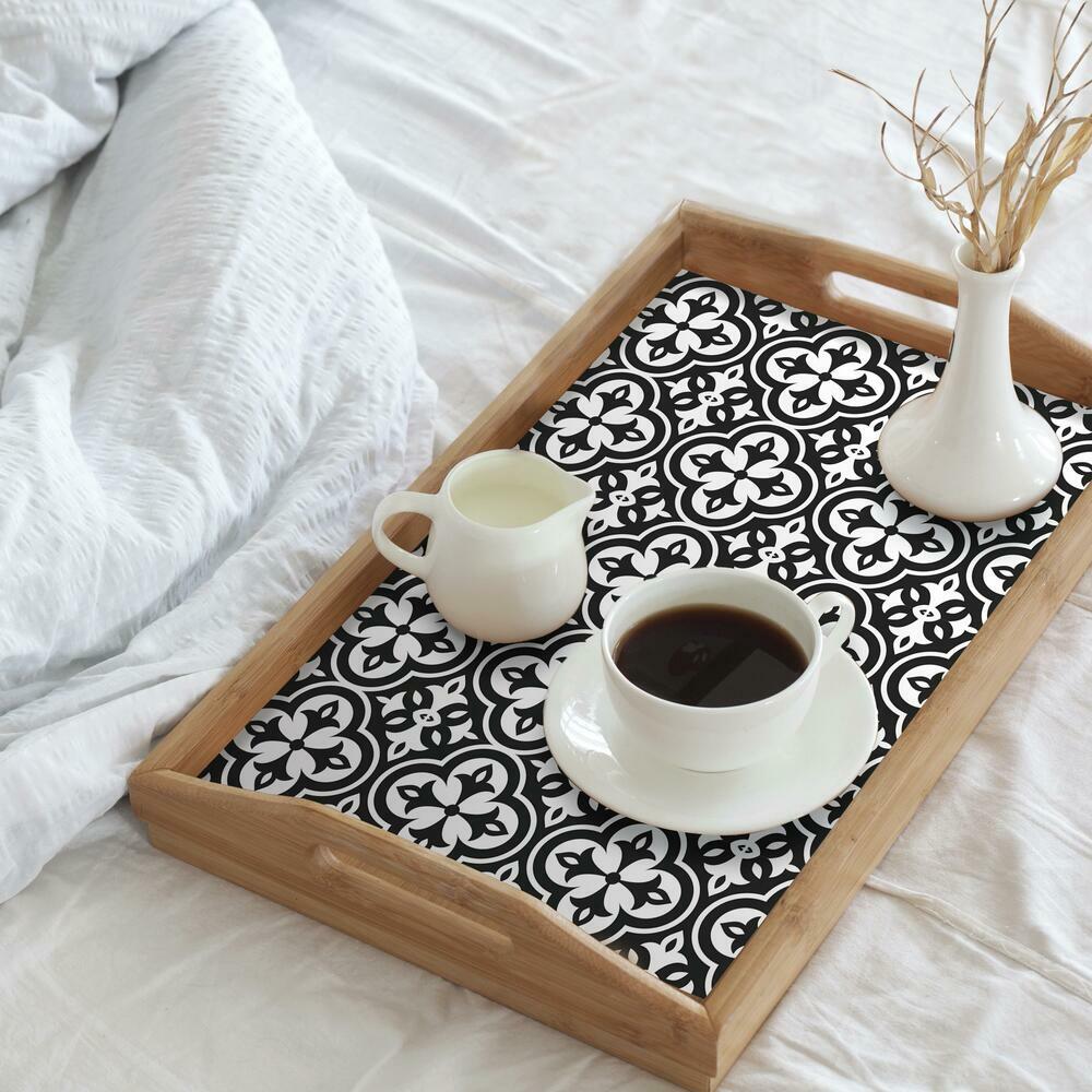 Ornate Tiles Black and White Peel and Stick Decals Wall Decals RoomMates   
