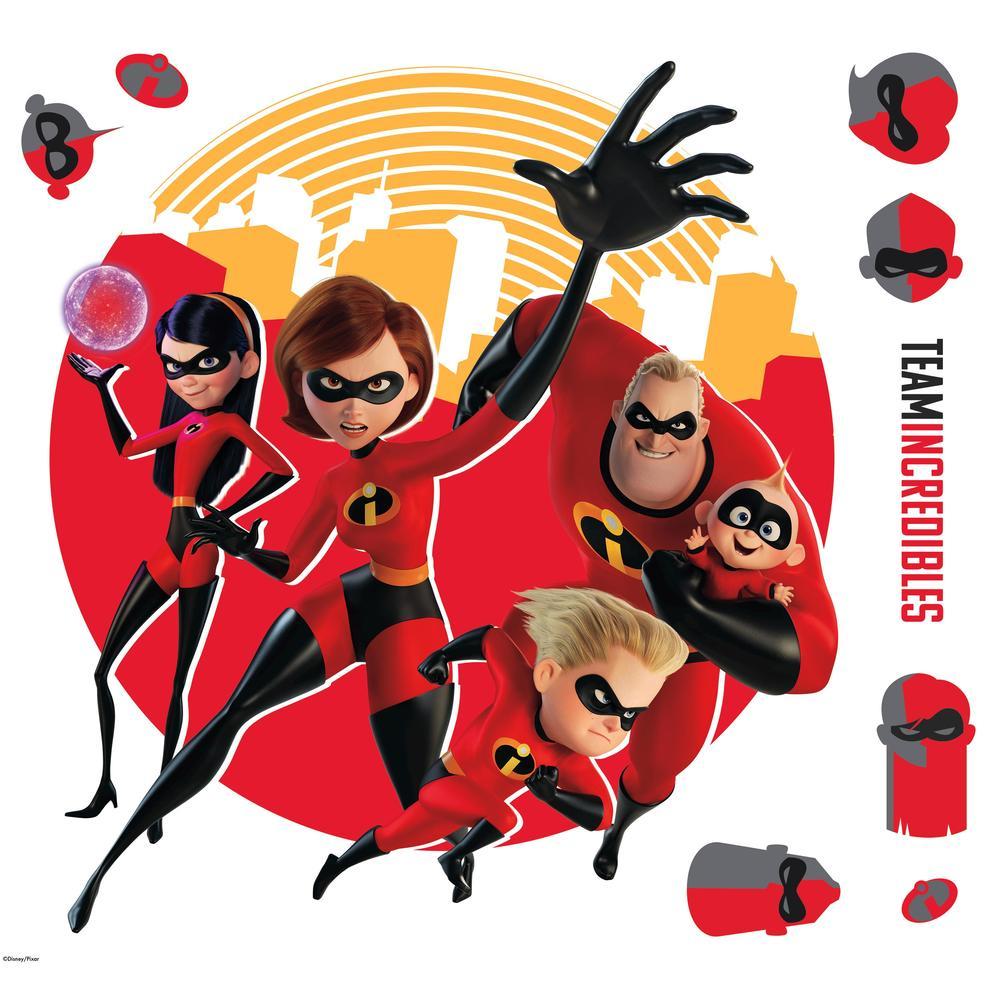 Disney Pixar Incredibles 2 Peel and Stick Giant Wall Decals Wall Decals RoomMates   