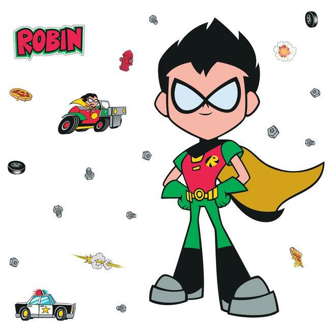 Teen Titans GO! Robin Peel and Stick Giant Wall Decals Wall Decals RoomMates   
