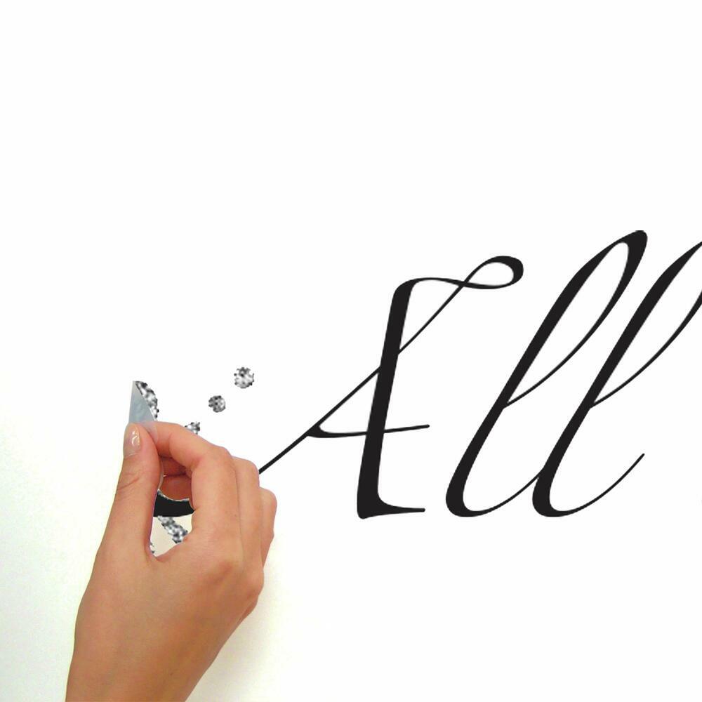 All is Calm, All is Bright Peel and Stick Wall Quote Decals with Glitter Wall Decals RoomMates   