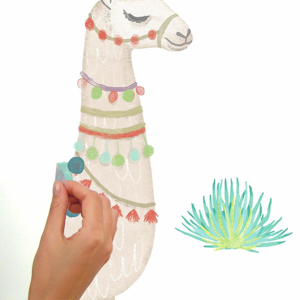 Watercolor Llama Peel and Stick Giant Wall Decals Wall Decals RoomMates   