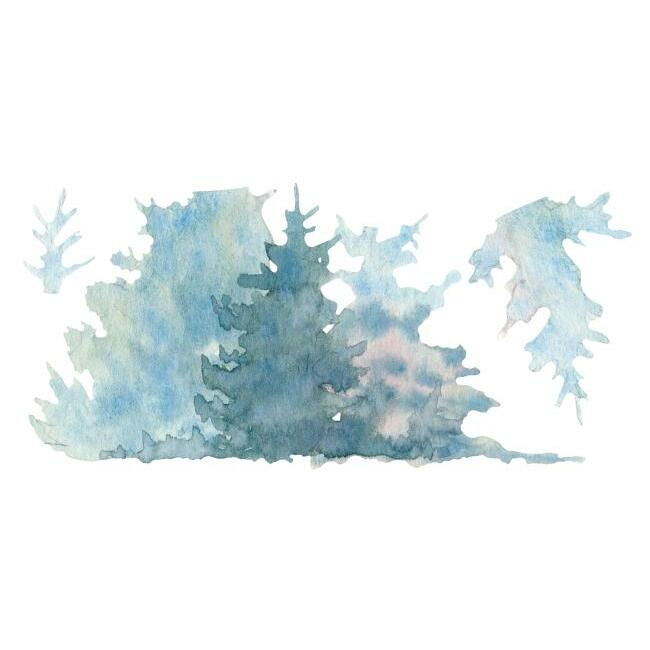 Watercolor Pine Tree Giant Wall Decals Wall Decals RoomMates   