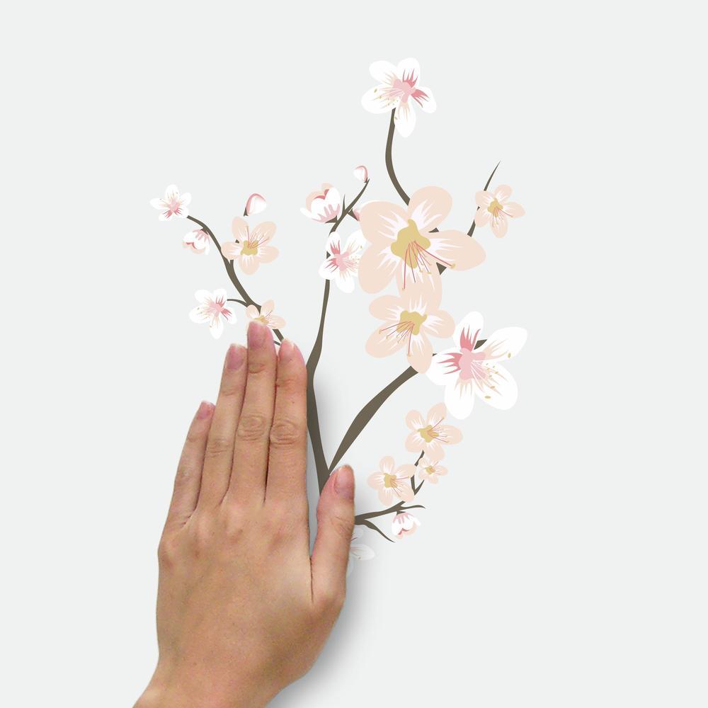 Cherry Blossom Branch Peel and Stick Giant Wall Decals with 3D Embellishments Wall Decals RoomMates   