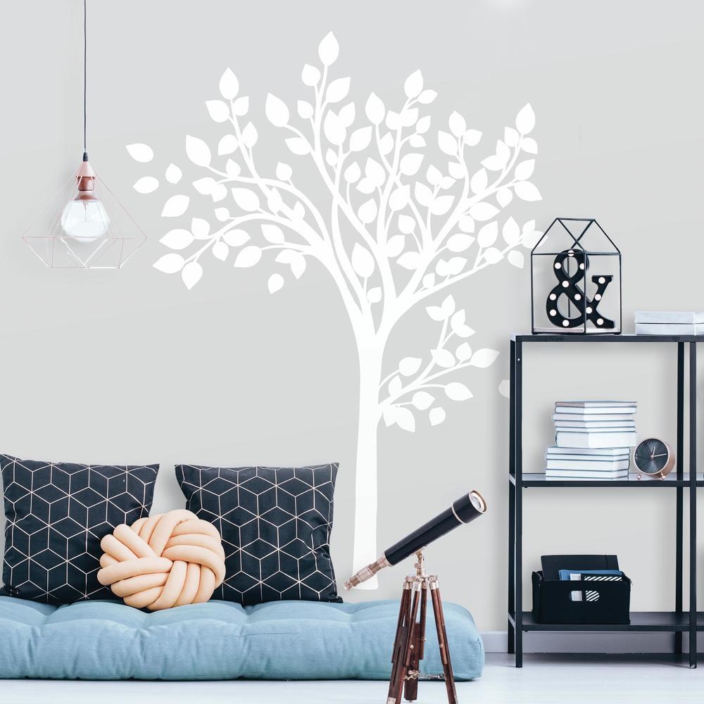 Simple White Tree Peel and Stick Giant Wall Decals Wall Decals RoomMates   