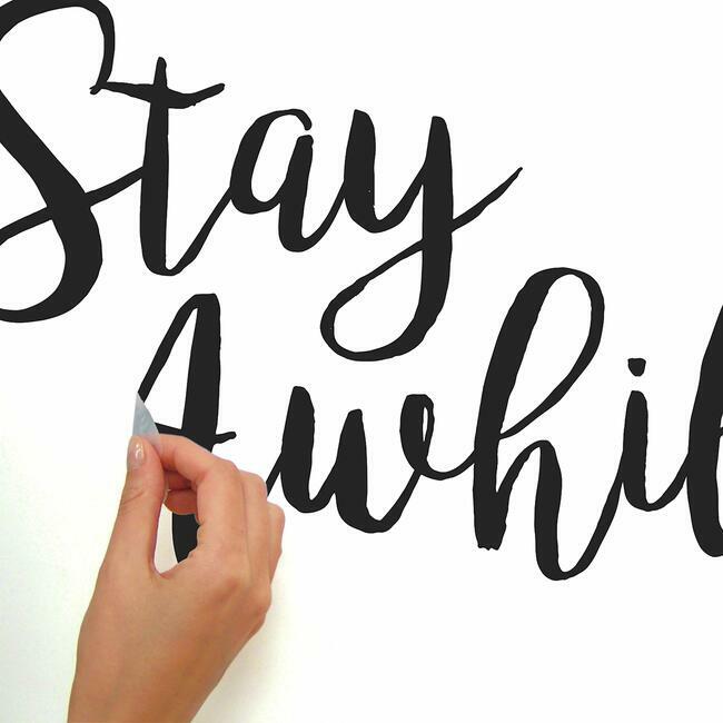 Stay Awhile Peel and Stick Wall Quote Decals Wall Decals RoomMates   