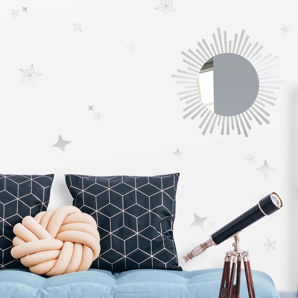 Sunburst Wall Decals with Circle Mirror Mirrors RoomMates   