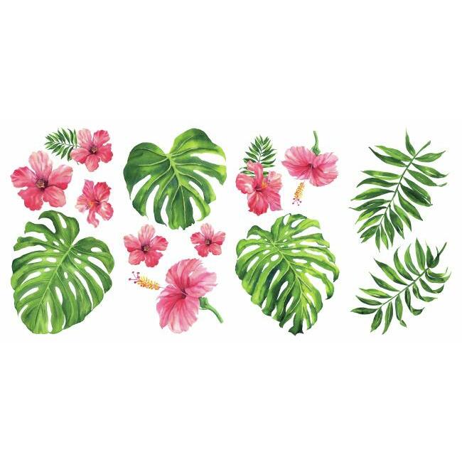 Tropical Hibiscus Flower Peel and Stick Wall Decals Wall Decals RoomMates   