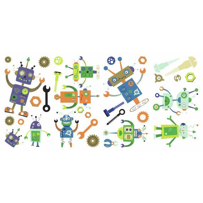 Robots Peel and Stick Wall Decals Wall Decals RoomMates   