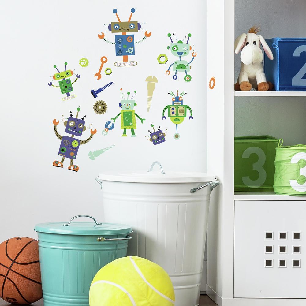 Robots Peel and Stick Wall Decals Wall Decals RoomMates   