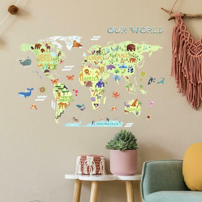 world map decal giant