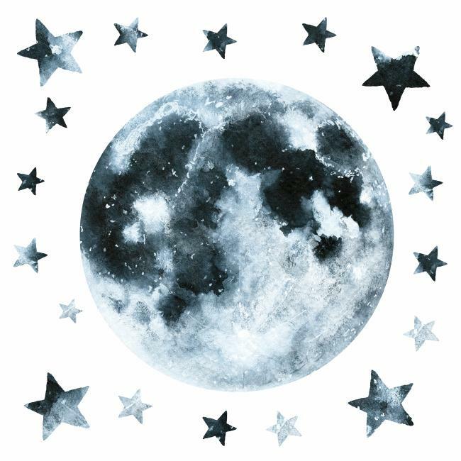 Moon Glow in the Dark Peel and Stick Giant Wall Decals Wall Decals RoomMates   
