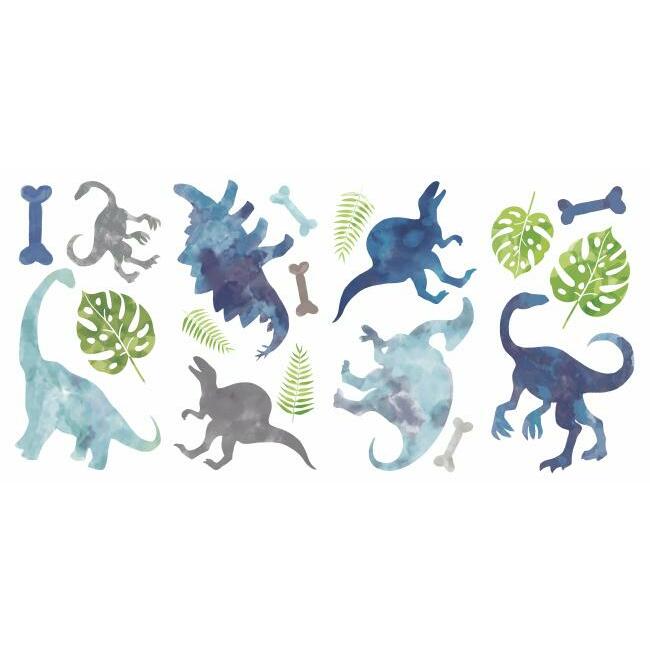 Watercolor Dinosaur Peel and Stick Wall Decals Wall Decals RoomMates   