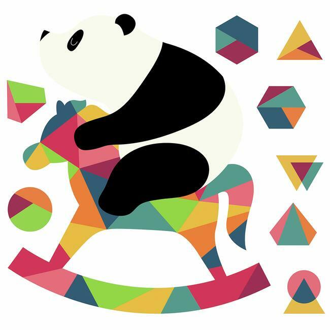 Andy Westface Panda Nursery Peel and Stick Giant Wall Decals Wall Decals RoomMates   