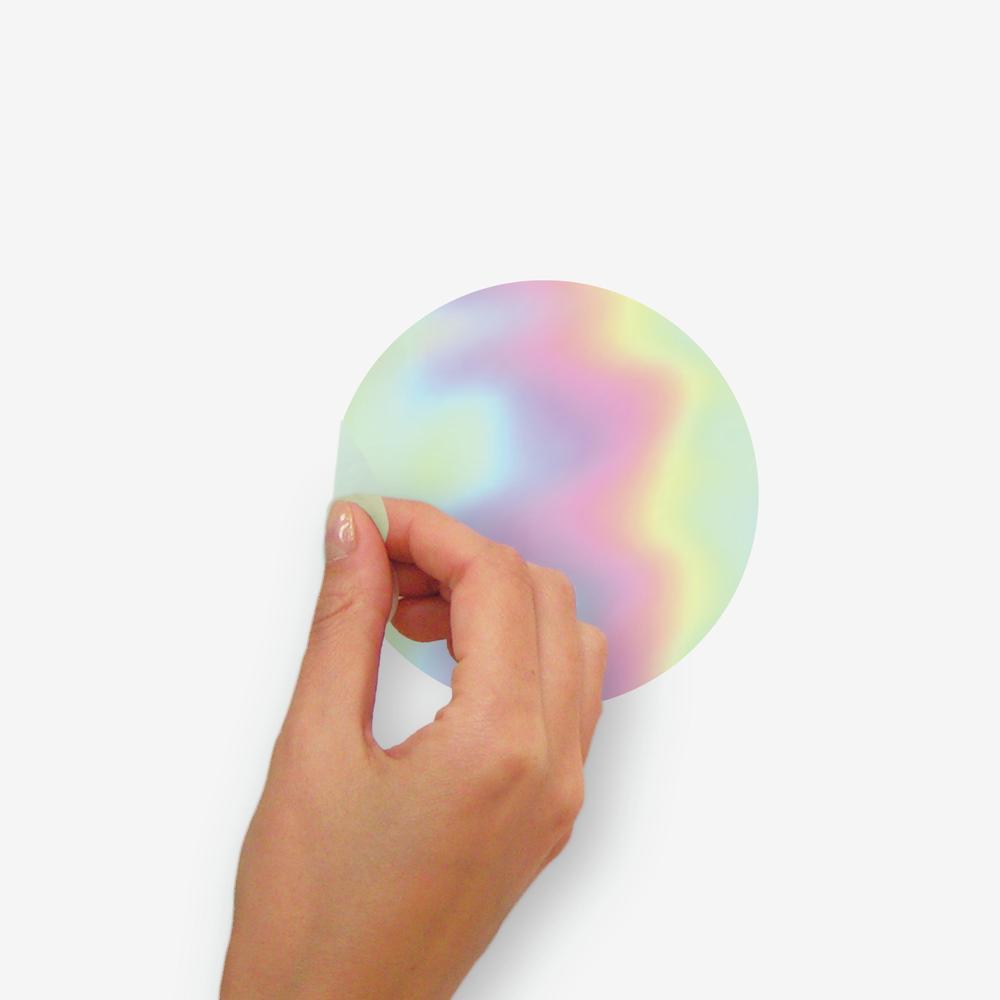 Holographic Circle Peel and Stick Wall Decals Wall Decals RoomMates   