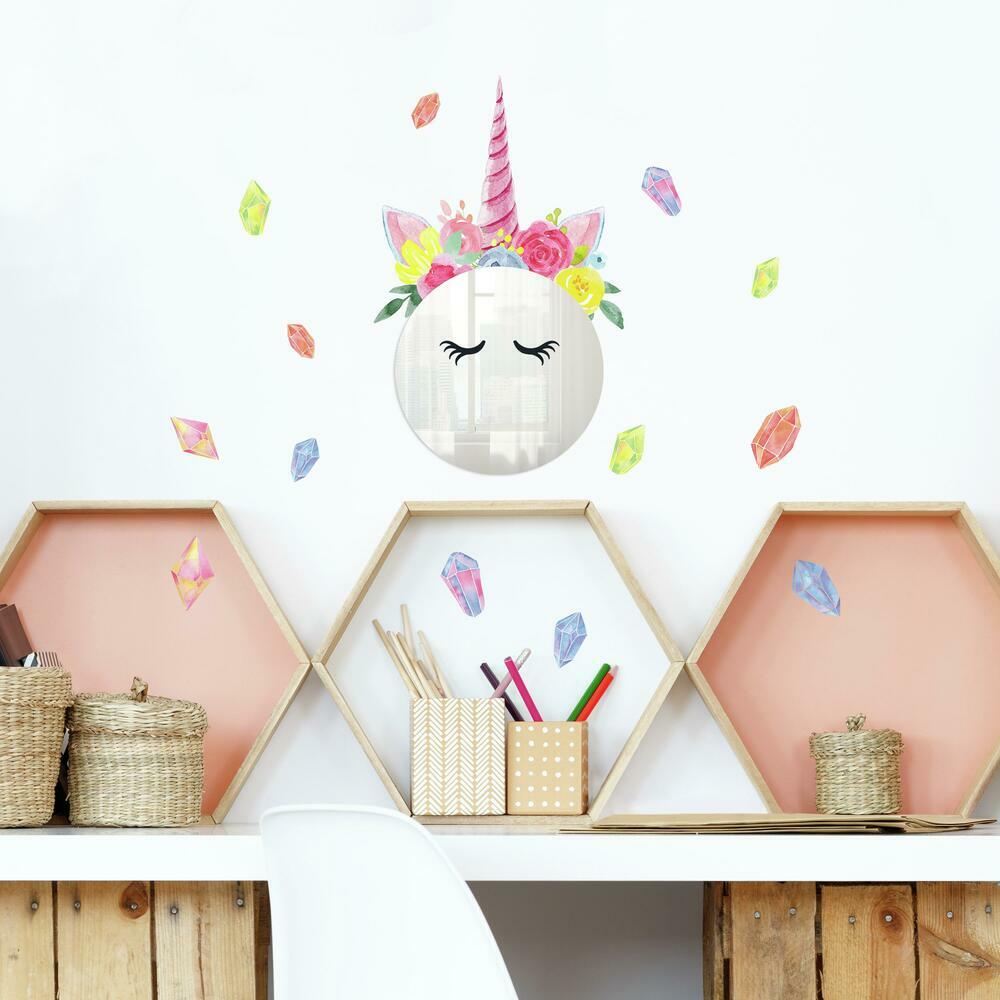 Floral Unicorn Mirror Wall Decals Mirrors RoomMates   