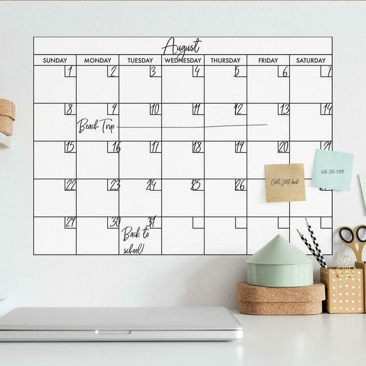 Basics Dry Erase Calendar Peel and Stick Giant Wall Decal – RoomMates Decor