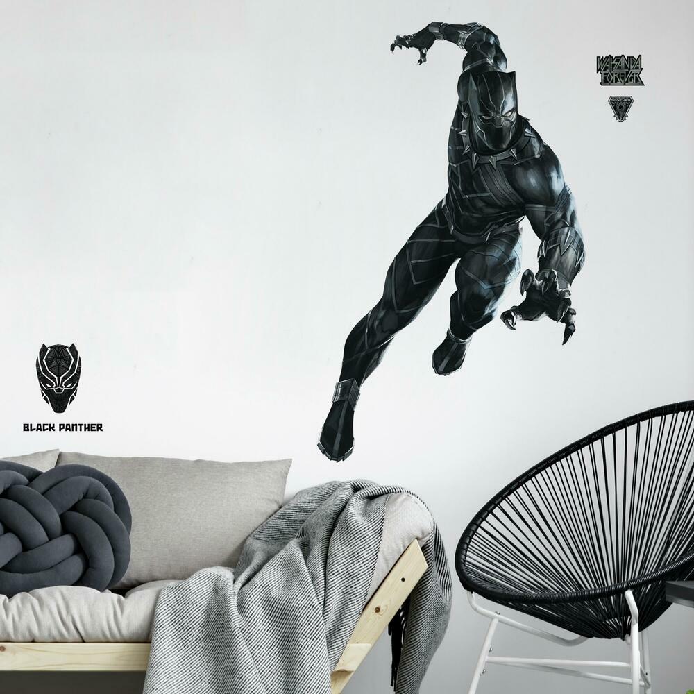 Black Panther Peel and Stick Giant Wall Decals Wall Decals RoomMates   