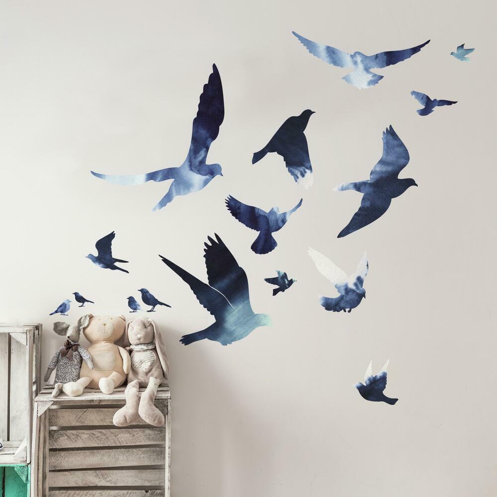 Birds in Flight Peel and Stick Giant Wall Decals Wall Decals RoomMates   