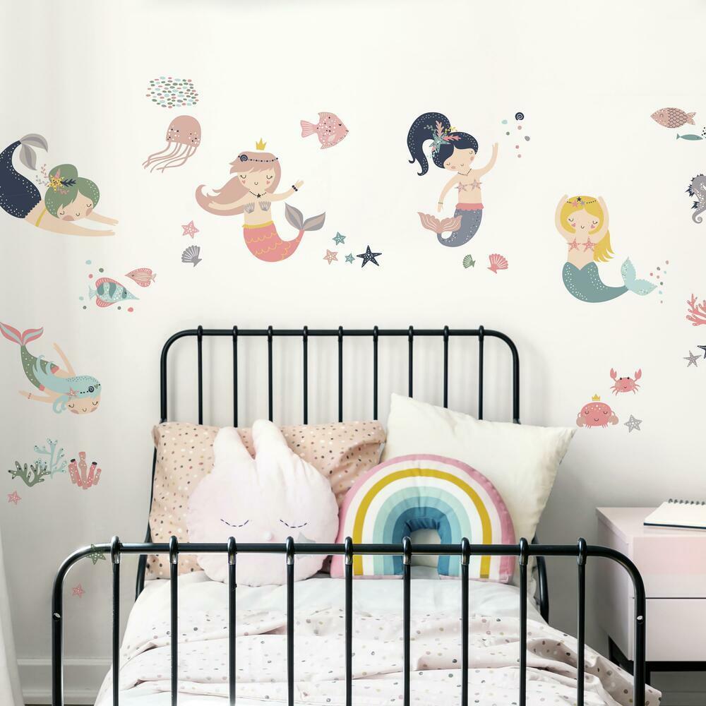 Sweet Pastel Mermaids Wall Decals Wall Decals RoomMates   