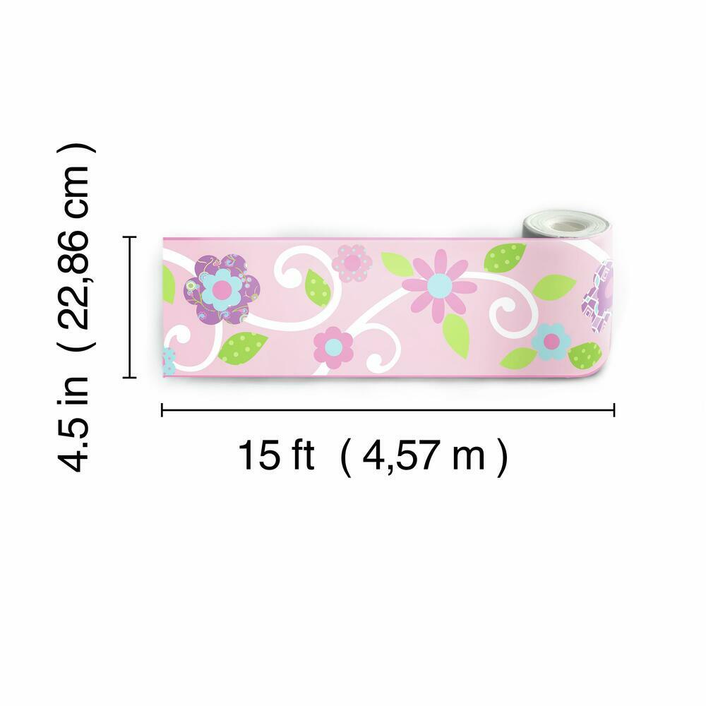 Scroll Floral Peel and Stick Border Peel and Stick Borders RoomMates   