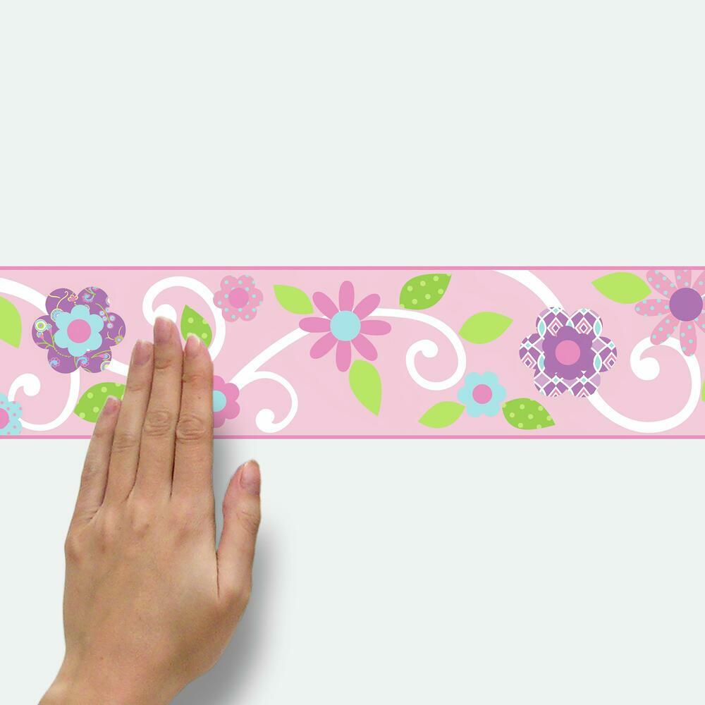 Scroll Floral Peel and Stick Border Peel and Stick Borders RoomMates   