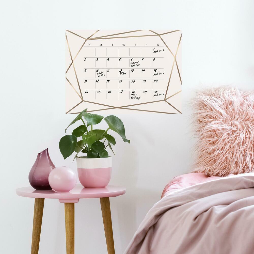 Blush Beauty Dry Erase Calendar Peel and Stick Giant Wall Decal Wall Decals RoomMates   