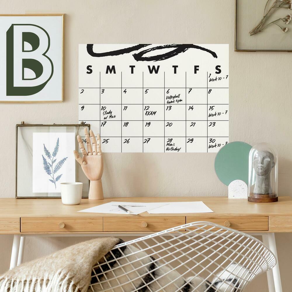 Doodle Dry Erase Calendar Peel and Stick Giant Wall Decal Wall Decals RoomMates   