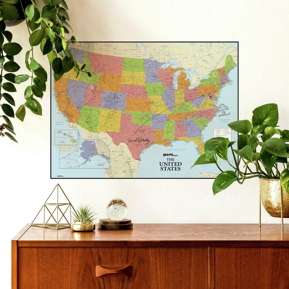 Dry Erase US Map Peel and Stick Giant Wall Decal Wall Decals RoomMates   