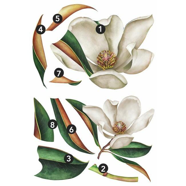 Vintage Magnolia Peel and Stick Giant Wall Decals Wall Decals RoomMates   