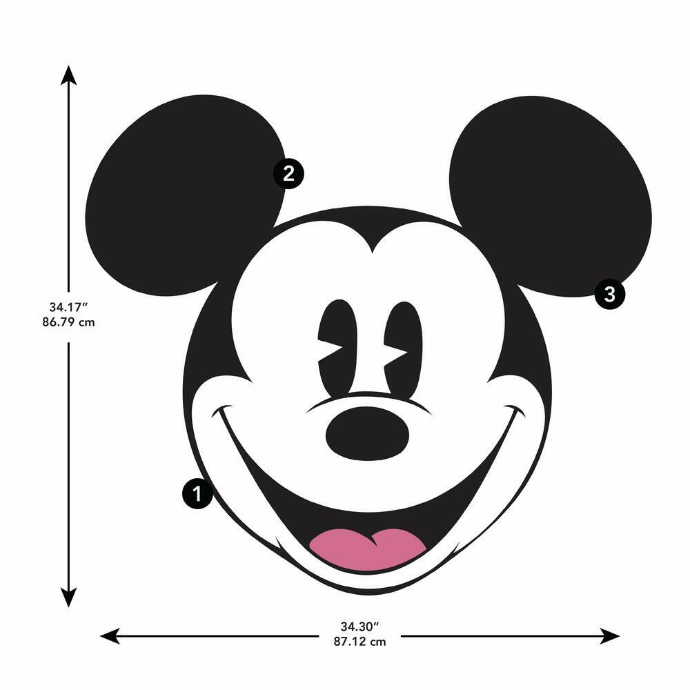 Classic Mickey Head XL Peel and Stick Wall Decal Wall Decals RoomMates   