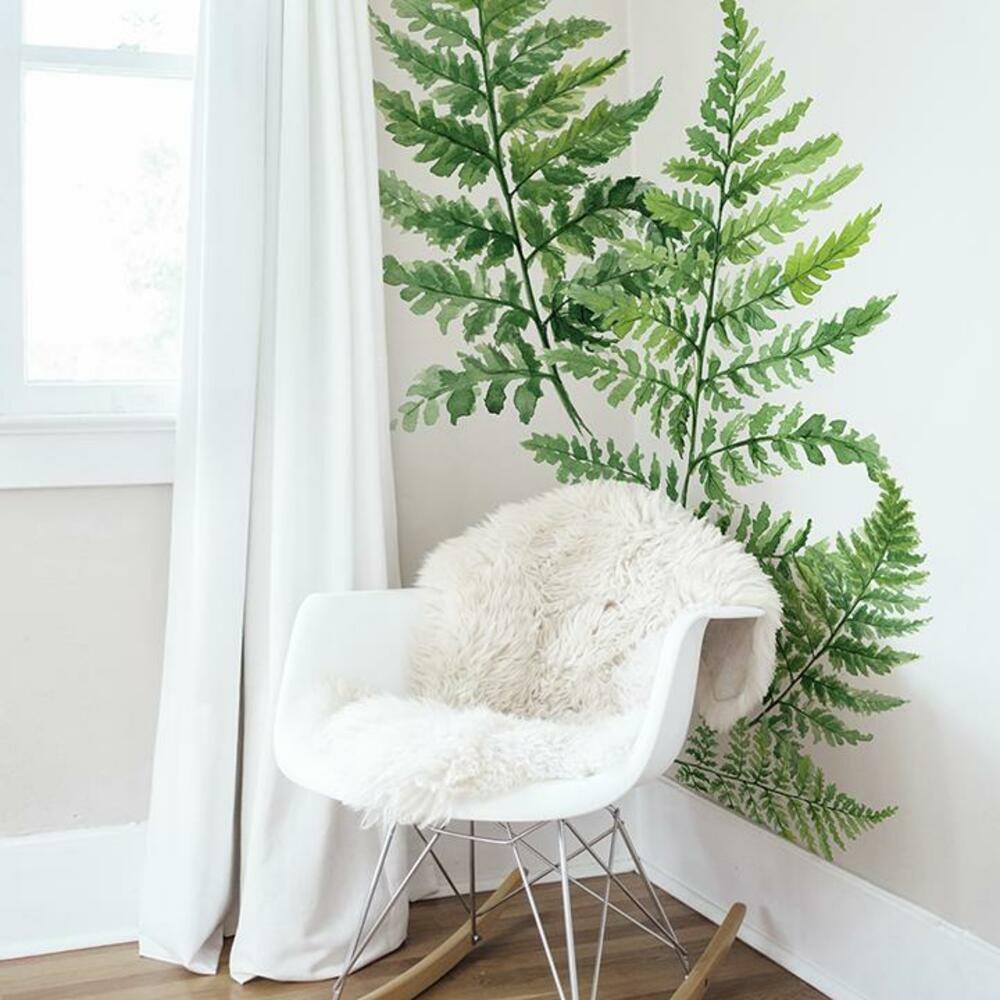 Watercolor Fern Peel and Stick Giant Wall Decals Wall Decals RoomMates   