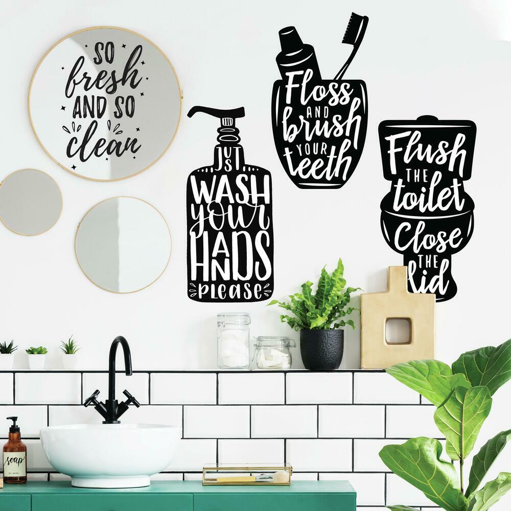 Wash Your Hands Soap Quotes Peel and Stick Wall Decals Wall Decals RoomMates   