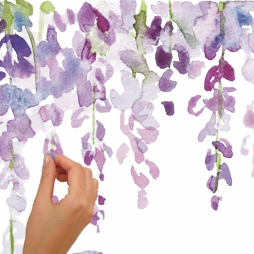 Watercolor Wisteria Peel and Stick Giant Wall Decals Wall Decals RoomMates   