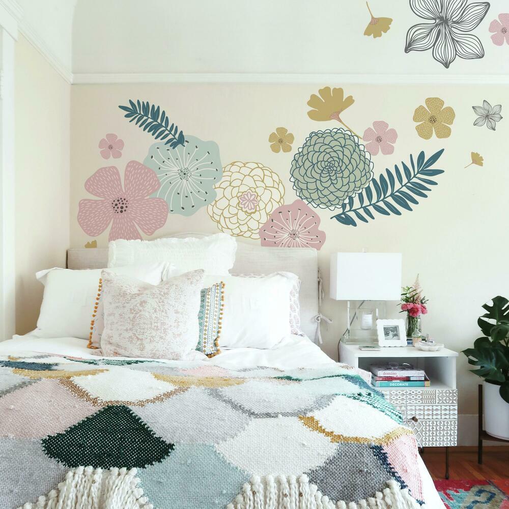 Perennial Blooms Peel and Stick Giant Wall Decals Wall Decals RoomMates   