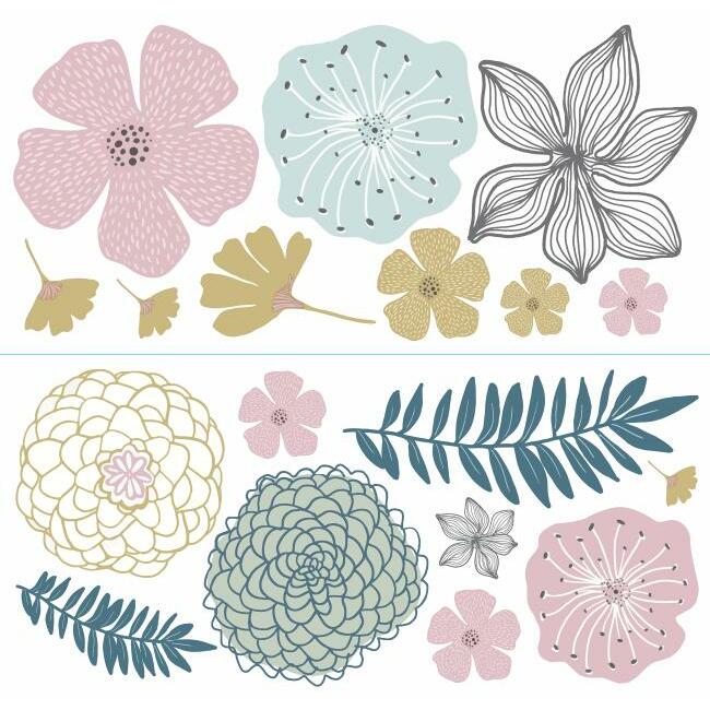 Perennial Blooms Peel and Stick Giant Wall Decals Wall Decals RoomMates   