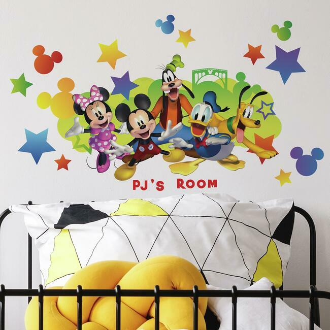 Mickey & Friends Peel and Stick Giant Wall Decals with Alphabet for Personalization Wall Decals RoomMates   
