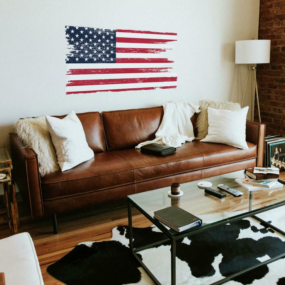 Distressed American Flag Giant Peel and Stick Wall Decals Wall Decals RoomMates   