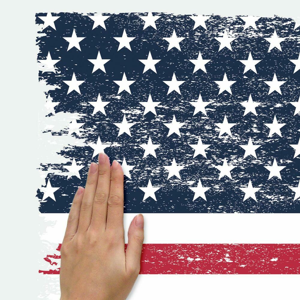 Distressed American Flag Giant Peel and Stick Wall Decals Wall Decals RoomMates   