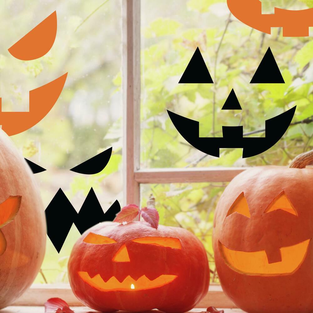Halloween Pumpkin Faces Peel and Stick Wall Decals Wall Decals RoomMates   