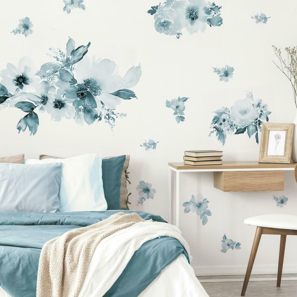 Watercolor Floral Peel and Stick Giant Wall Decals Wall Decals RoomMates   