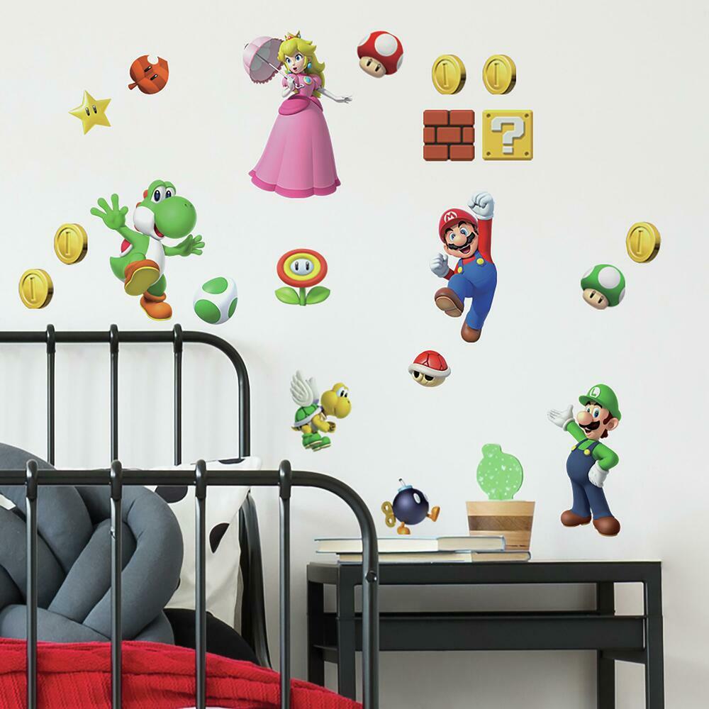 Super Mario Brothers Peel and Stick Wall Decals Wall Decals RoomMates   